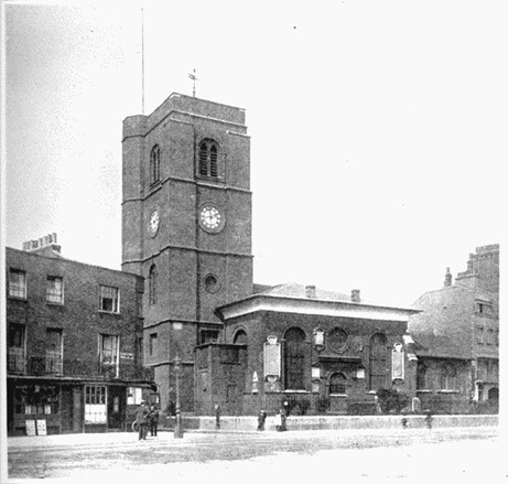 Photo of the Church before WW!! with 2 houses to the left of the Church