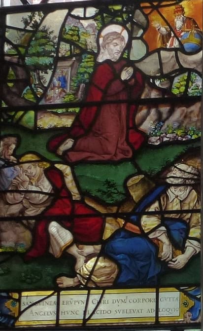 Stained glass window - Agony in the Garden
