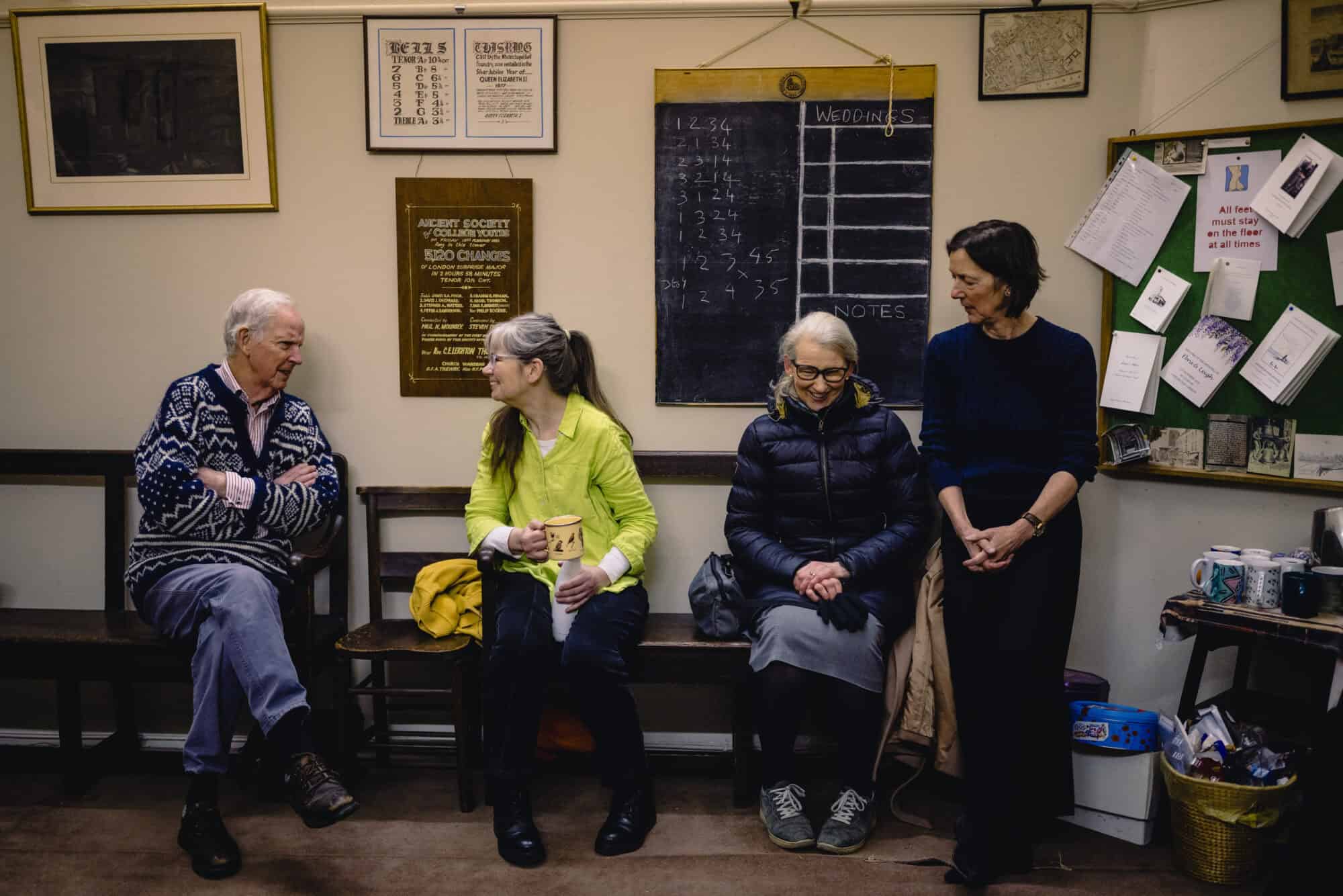 Bellringers chatting